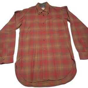 Vintage Pendleton Roos Atkins California Plaid Flannel Wool Shirt Men's Small